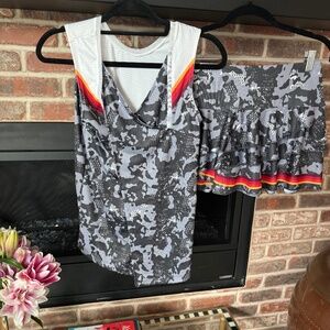 Lucky in Love Tie-Back Chevron Camo Tennis Tank